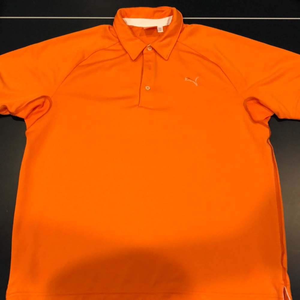 Orange puma golf polo